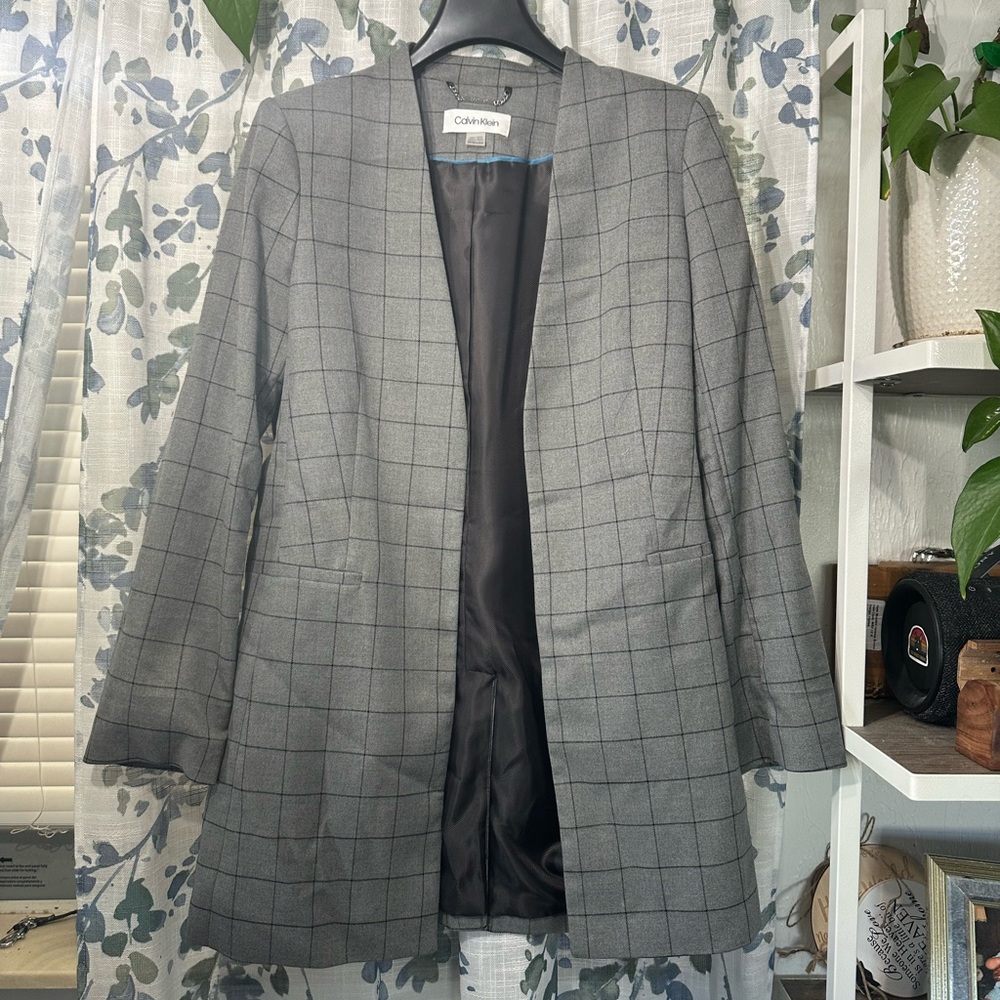 Calvin Klein Men's Blazer in Gray Plaid